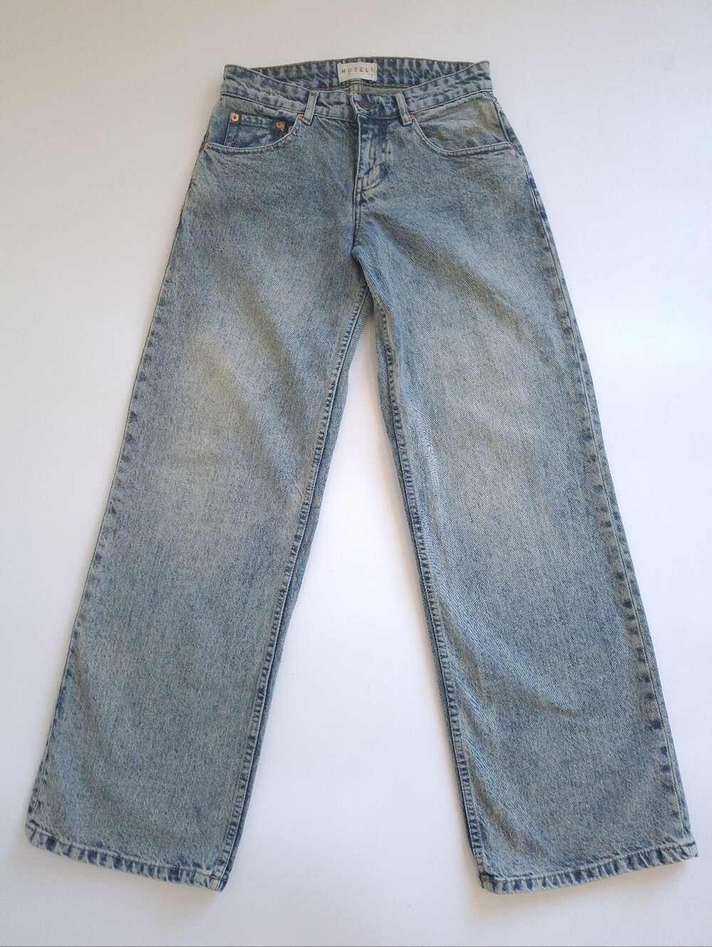 Motel Rocks Low Rise Wide Leg Jeans